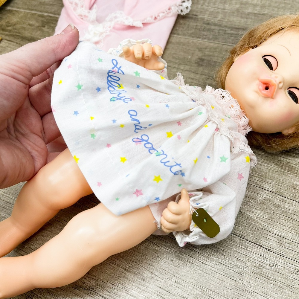 Vintage 1972 Horsman Baby Doll Pull String Pink Bunting Sleepy Eyes 12‎ Inch - Picture 4 of 15